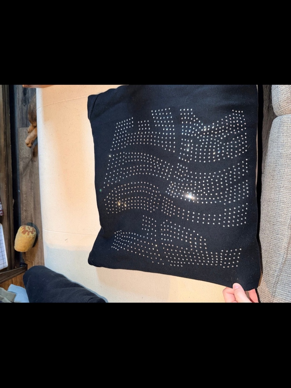 PINK Victoria's Secret Black Studded Accent Pillow
